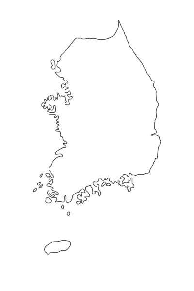 Carte Très Détaillée Corée Sud Avec Des Frontières Isolées Arrière — Image vectorielle