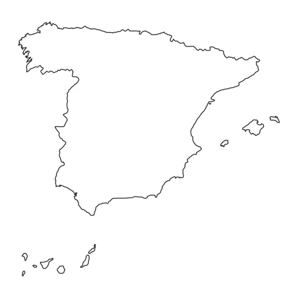 Highly Detailed Spain Map Borders Isolated Background — Stock Vector