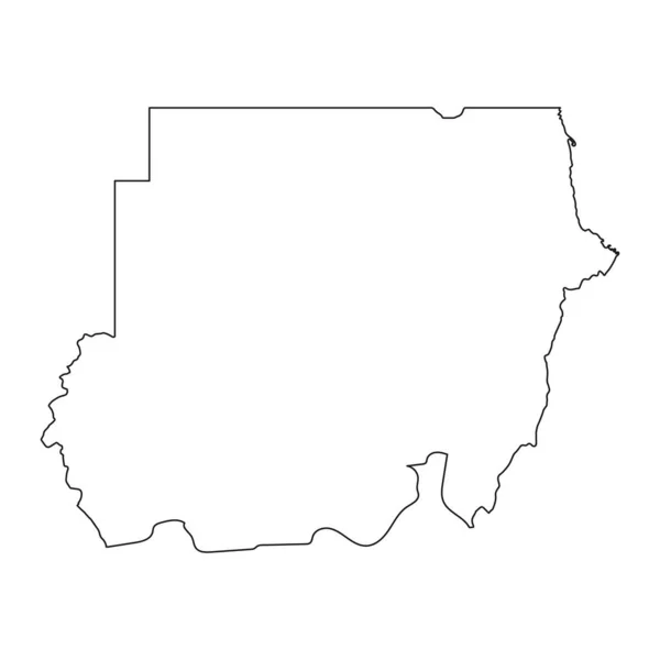 Wysoko Szczegółowa Mapa Sudanu Odizolowanymi Granicami Tle — Wektor stockowy
