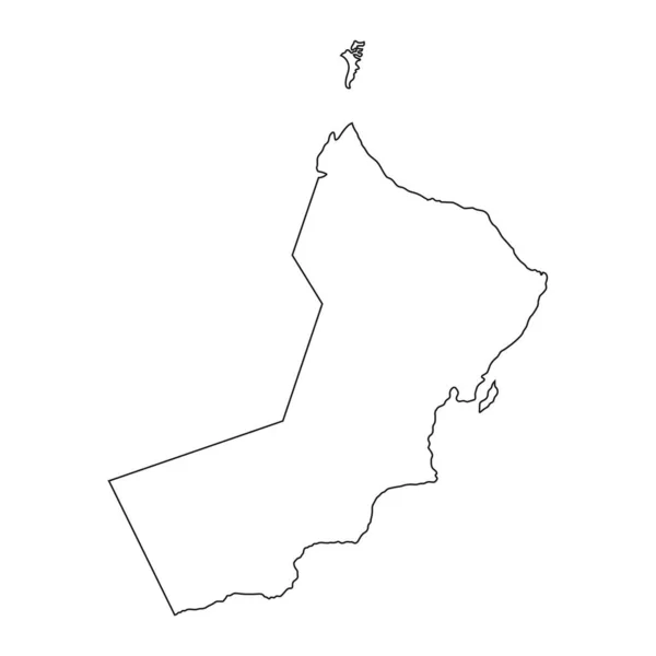 Mycket Detaljerad Sultanat Oman Karta Med Gränser Isolerade Bakgrund — Stock vektor