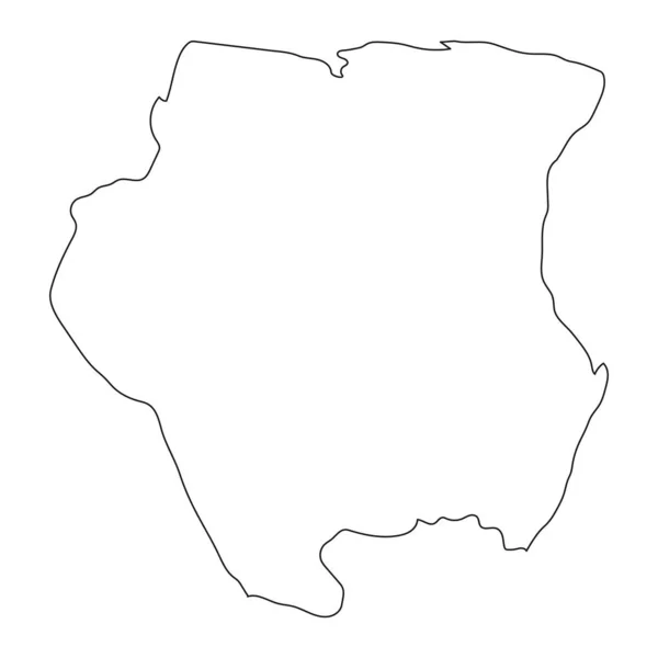 Подробная Карта Суринама Изолированными Границами Заднем Плане — стоковый вектор