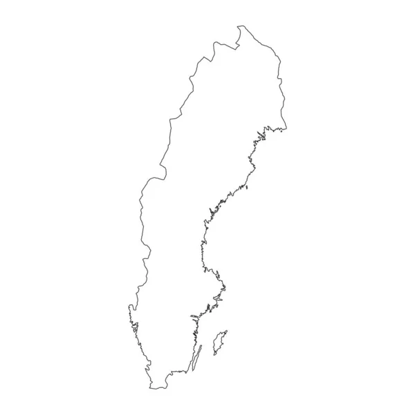 Sehr Detaillierte Schweden Karte Mit Isolierten Grenzen Hintergrund — Stockvektor