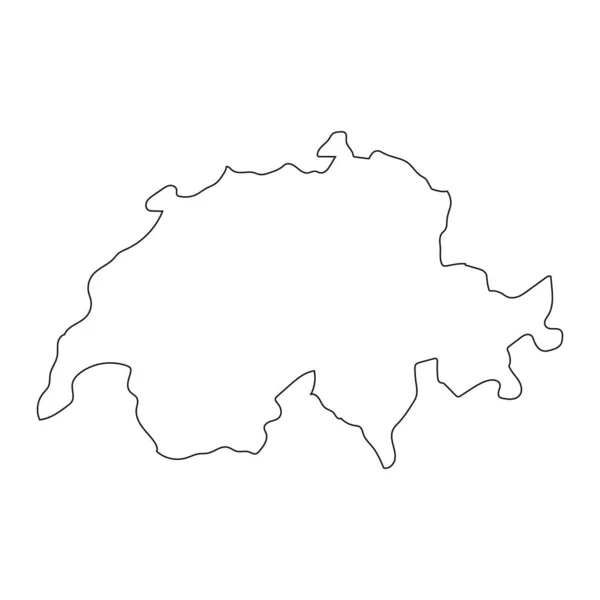 背景に孤立した境界線を持つ非常に詳細なスイス地図 — ストックベクタ
