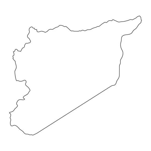 Zeer Gedetailleerde Syrische Kaart Met Achtergrond Geïsoleerde Grenzen — Stockvector