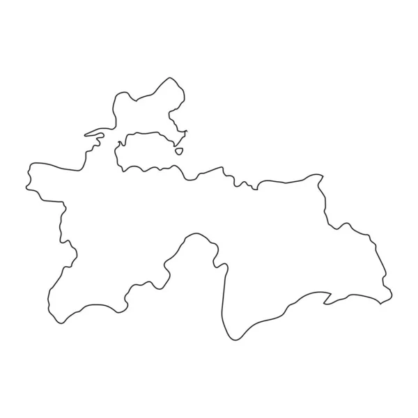 Mycket Detaljerad Tadzjikistan Karta Med Gränser Isolerade Bakgrund — Stock vektor