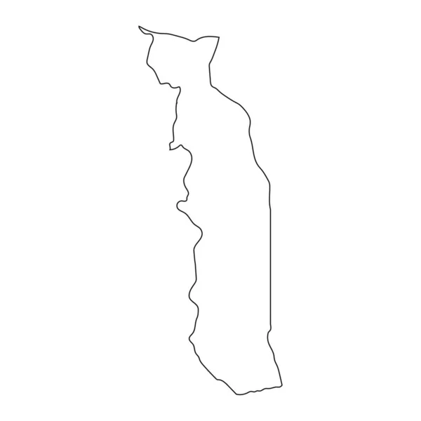 Mycket Detaljerad Togo Karta Med Gränser Isolerade Bakgrund — Stock vektor