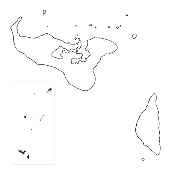 Надзвичайно Детальна Карта Тонга Ізольованими Кордонами Задньому Плані — стоковий вектор