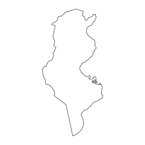 Mappa Altamente Dettagliata Della Tunisia Con Confini Isolati Sullo Sfondo — Vettoriale Stock