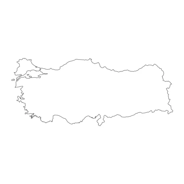 Mappa Altamente Dettagliata Della Turchia Con Confini Isolati Sullo Sfondo — Vettoriale Stock