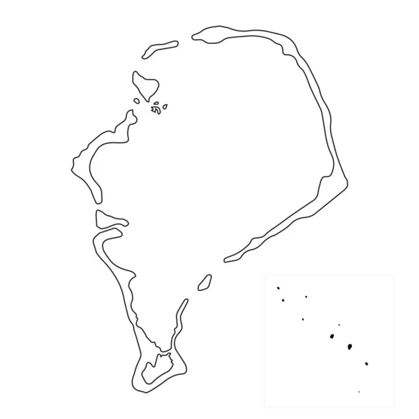 背景に孤立した境界線を持つ非常に詳細なツバル地図 — ストックベクタ