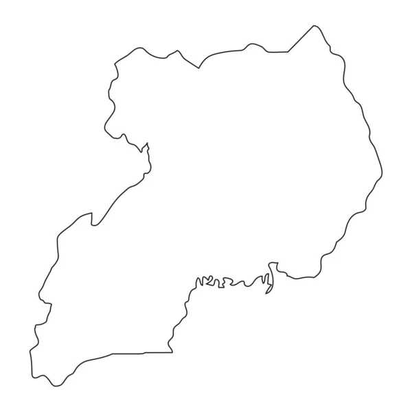 Высокодетальная Карта Уганды Изолированными Границами Заднем Плане — стоковый вектор