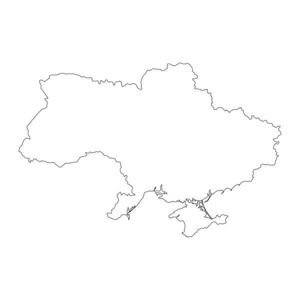背景に孤立した境界線と非常に詳細なウクライナ地図 — ストックベクタ