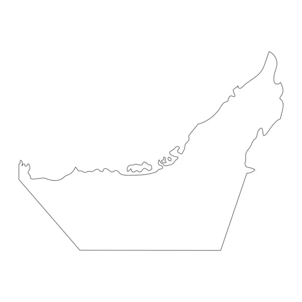 Mapa Dos Emirados Árabes Unidos Altamente Detalhado Com Fronteiras Isoladas —  Vetores de Stock
