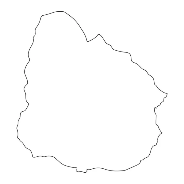 Надзвичайно Детальна Карта Уругваю Ізольованими Кордонами Задньому Плані — стоковий вектор