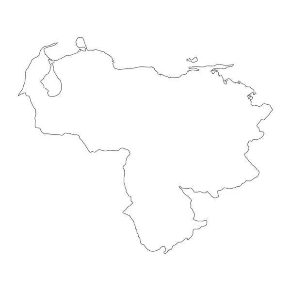 背景に孤立した境界線を持つ非常に詳細なベネズエラ地図 — ストックベクタ