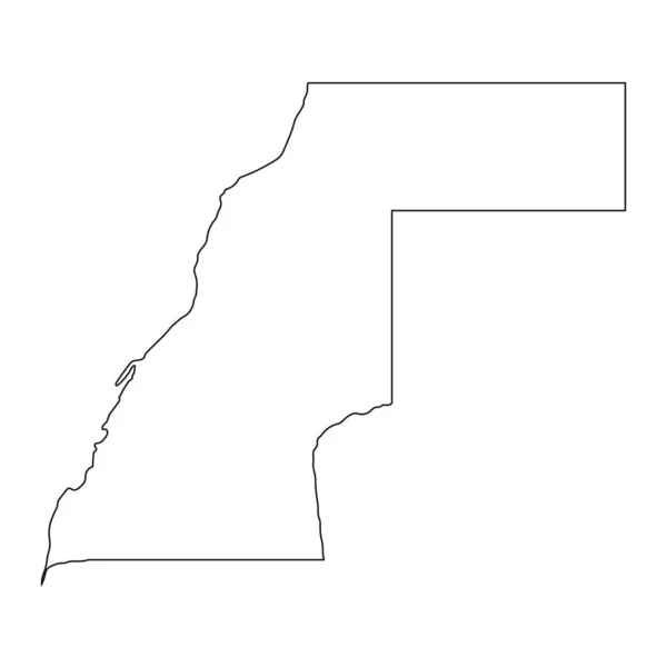 Mapa Saara Ocidental Altamente Detalhado Com Fronteiras Isoladas Segundo Plano — Vetor de Stock