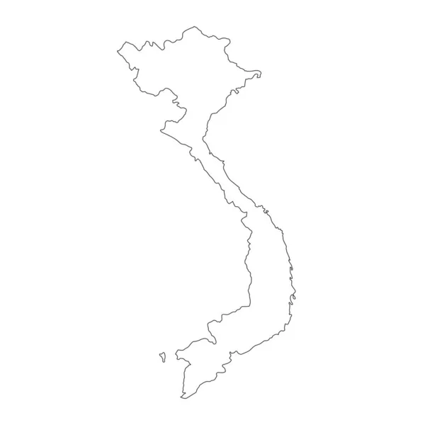 背景に孤立した境界線を持つ非常に詳細なベトナム地図 — ストックベクタ