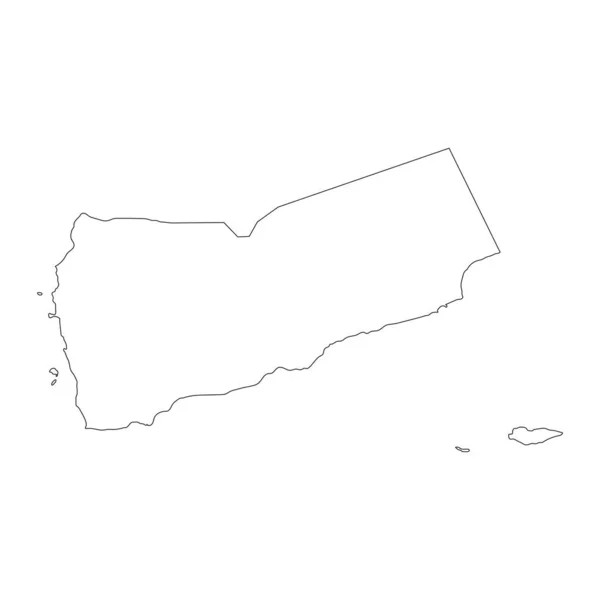 Rendkívül Részletes Jemeni Térkép Határok Elszigetelt Háttérrel — Stock Vector