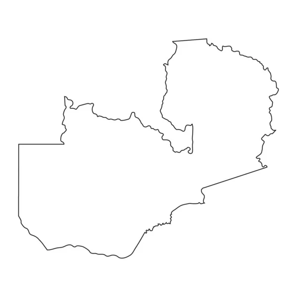 Hochdetaillierte Sambia Karte Mit Isolierten Grenzen Hintergrund — Stockvektor