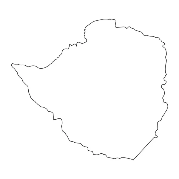 背景に境界線が孤立した非常に詳細なジンバブエ地図 — ストックベクタ
