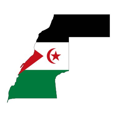 Batı Sahra bayrağı bağımsızlık günü veya seçim için basit bir illüstrasyon