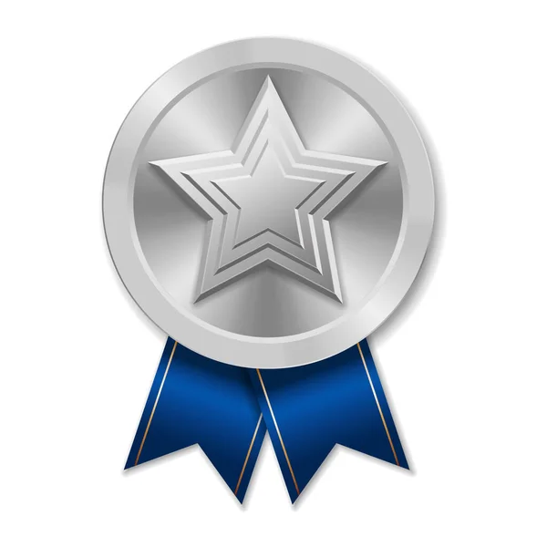 Silver Award Medal Star Illustration Geometric Shapes — Stock Vector
