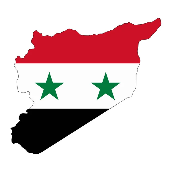 시리아에는흰 바탕에 실루엣 지도가 — 스톡 벡터