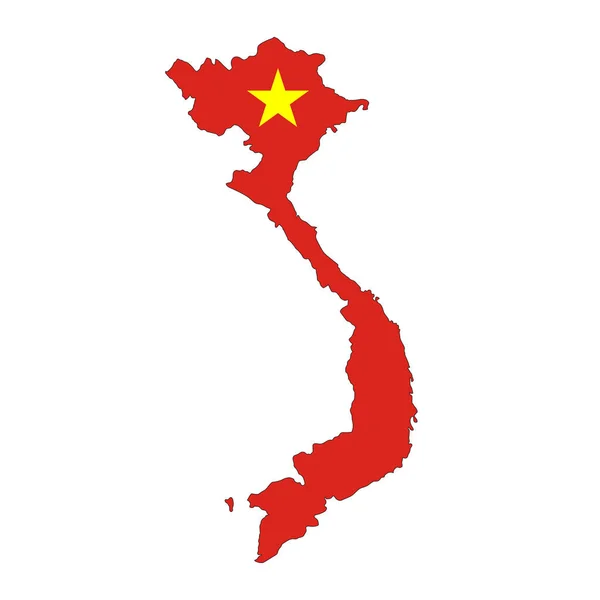 stock vector Vietnam map silhouette with flag isolated on white background