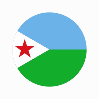 Cibuti bayrağı bağımsızlık günü veya seçim için basit bir illüstrasyon