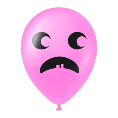 Korkunç ve komik yüzlü Cadılar Bayramı pembe balonu çizimi