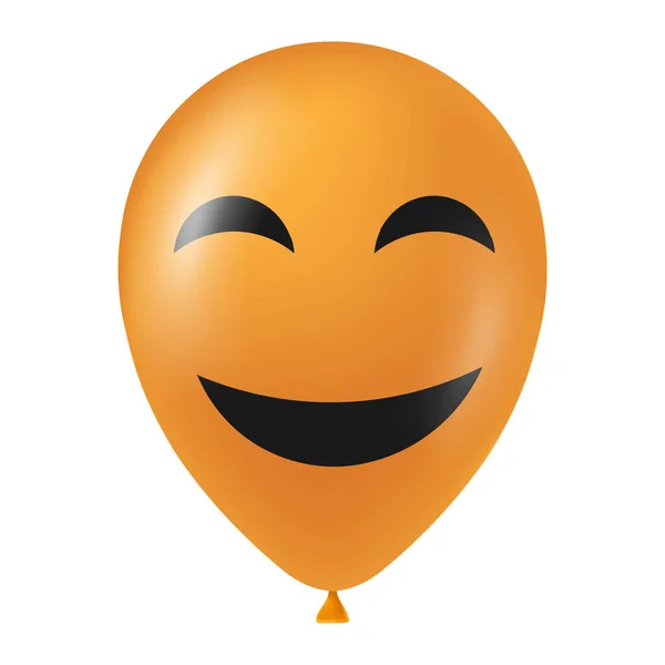 Korkunç Komik Yüzlü Cadılar Bayramı Turuncu Balonu Çizimi — Stok Vektör