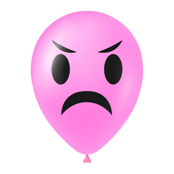 Halloween Růžový Balón Ilustrace Děsivou Legrační Tvář — Stockový vektor