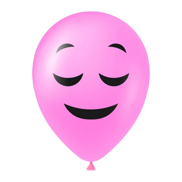 Halloween Różowy Balon Ilustracja Straszną Zabawną Twarzą — Wektor stockowy