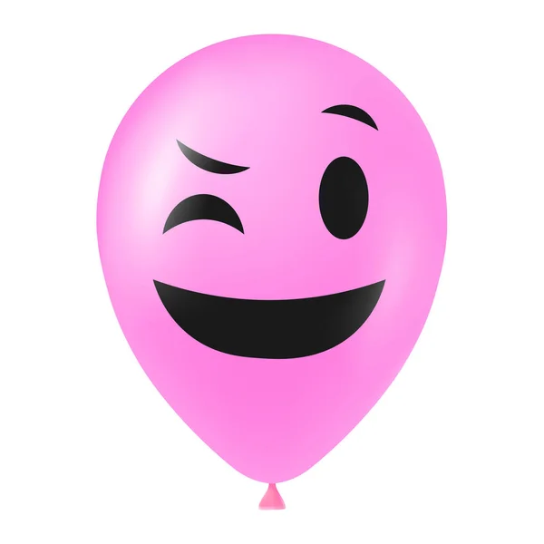 Halloween Pink Balloon Illustration Scary Funny Face — Stock Vector