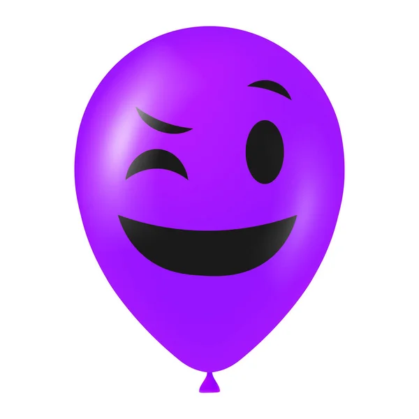 Απόκριες Μωβ Μπαλόνι Εικονογράφηση Τρομακτικό Και Αστείο Πρόσωπο — Διανυσματικό Αρχείο
