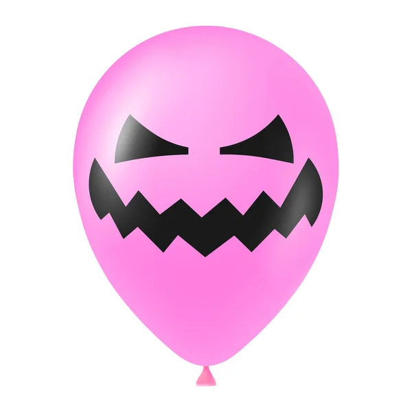 万圣节粉红气球图片与可怕和滑稽的脸 — 图库矢量图片