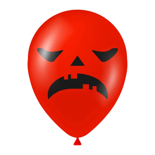 Ilustrasi Balon Merah Halloween Dengan Wajah Menakutkan Dan Lucu - Stok Vektor