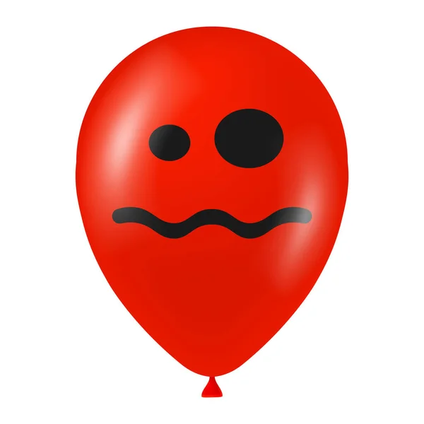 Halloween Czerwony Balon Ilustracja Straszną Zabawną Twarzą — Wektor stockowy