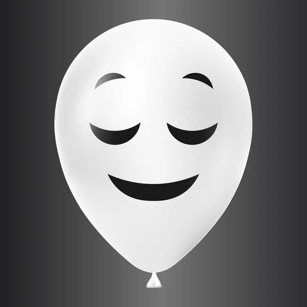 Halloween Balão Branco Ilustração Com Rosto Assustador Engraçado Isolado Fundo — Vetor de Stock