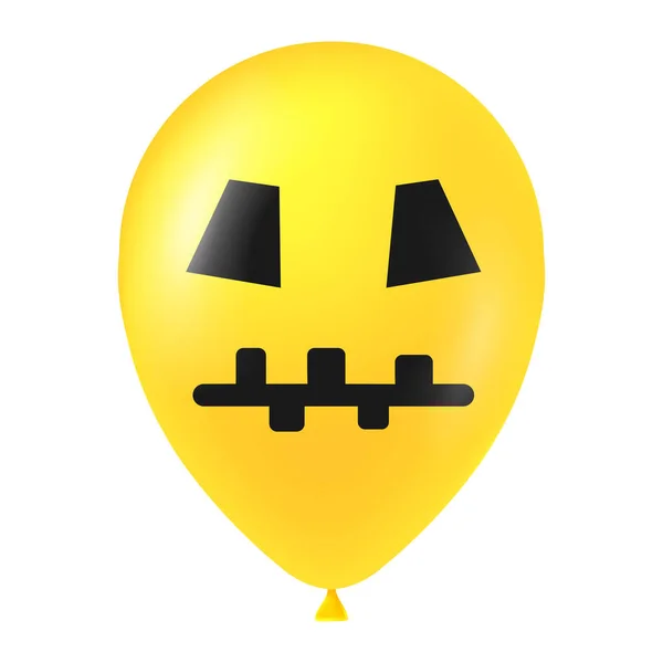 Ilustrasi Balon Kuning Halloween Dengan Wajah Menakutkan Dan Lucu - Stok Vektor