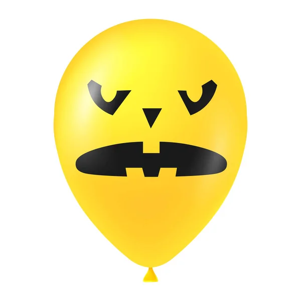 Halloween Amarelo Balão Ilustração Com Rosto Assustador Engraçado —  Vetores de Stock