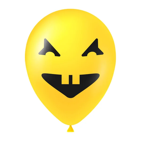 Απόκριες Κίτρινο Μπαλόνι Εικονογράφηση Τρομακτικό Και Αστείο Πρόσωπο — Διανυσματικό Αρχείο
