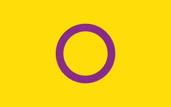 Tanda Kebanggaan Interseks Tanda Kebanggaan Identitas Seksual - Stok Vektor