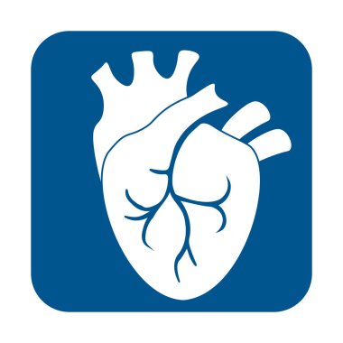 Düz biçimli kalp simgesi beyaz şeffaf arkaplan üzerinde izole resimleme