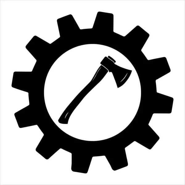 Gear Icon Stock Illustration Simple Design Silhouette — Stock Vector