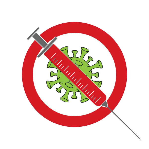 Concepto Vacunación Antivirus Covid Hora Detener Coronavirus — Archivo Imágenes Vectoriales