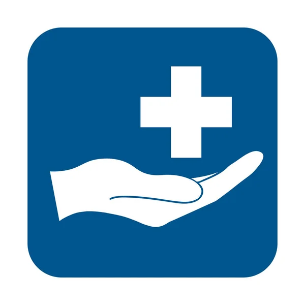 Kreuz Gesundheitswesen Symbol Einfaches Symbol Illustration Von Hand — Stockvektor