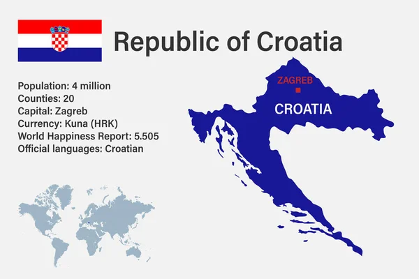 세계의 지도가 크로아티아 — 스톡 벡터