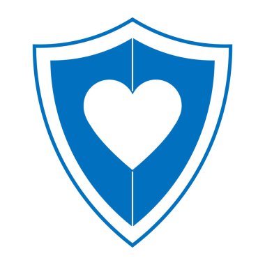 Bağışıklık sistemi, modaya uygun düz stil dizaynında tıbbi kalkan simgesi