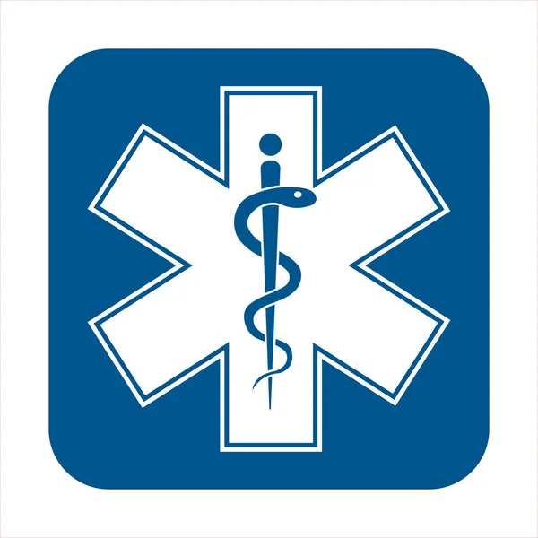 Medizinisches Zeichen Stern Des Lebens Symbol Krankenwagen Stern Piktogramm Stil — Stockvektor